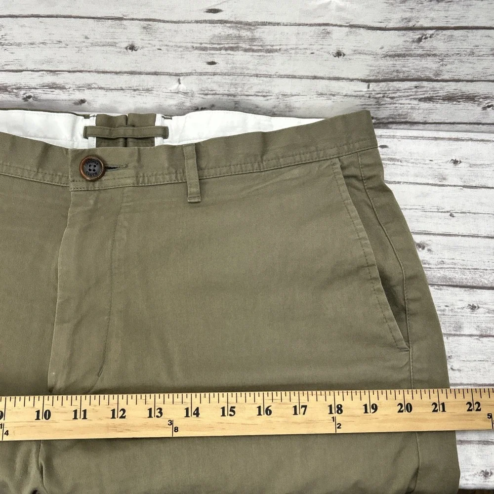 Proper Cloth Tessuti Di Sondrio Casual Pants Men 36x32 Slim Fit Twill Green